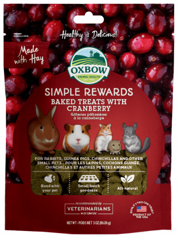 Oxbow Simple Rewards Baked Treats with Cranberry 3 Oz