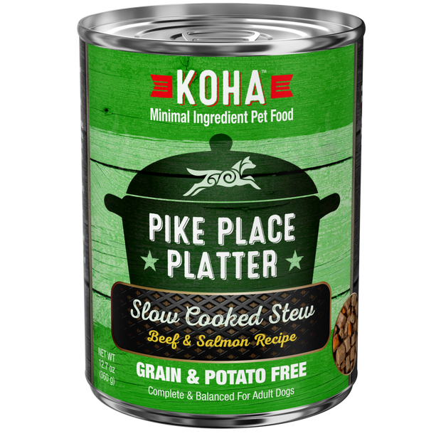 KOHA Pike Place Platter Slow Cooked Beef & Salmon Stew Dog Food