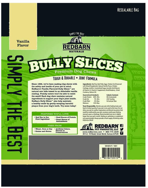 REDBARN Naturals Bully Slices Dog Chews- Vanilla Flavor