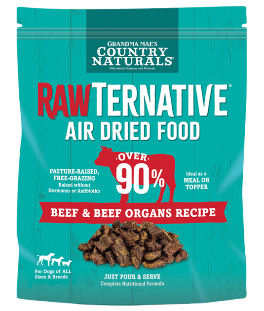 RAWTERNATIVE Beef and Beef Organs Recipe Air Dried Dog Food