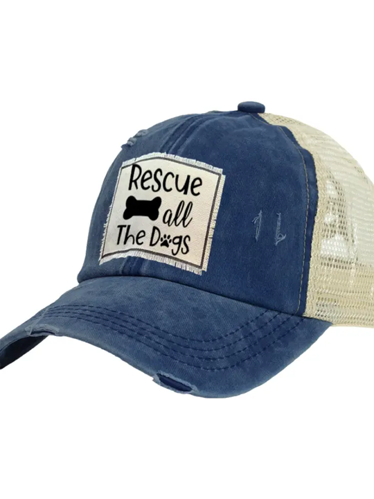 Rescue All the Dogs - Vintage Distressed Trucker Adult Hat