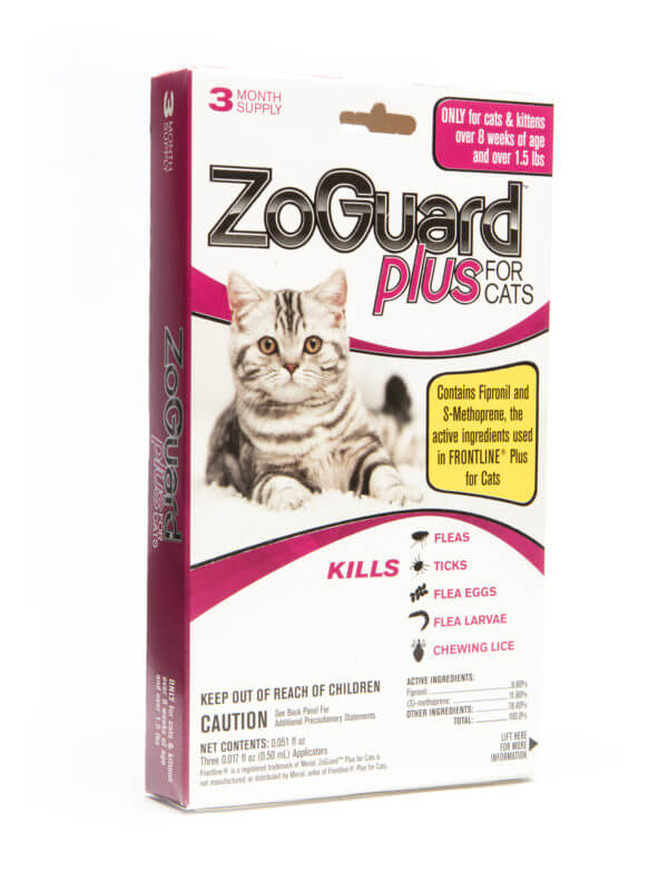 ZoGuard Plus Flea + Tick Prevention- 3 Month - Cats