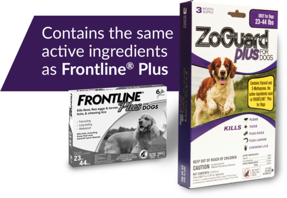 ZoGuard Plus Flea + Tick Prevention - 3 Month Protection - Dogs