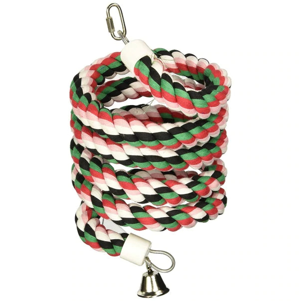 A&E Happy Beaks Cotton Rope Boing with Bell Bird Toy