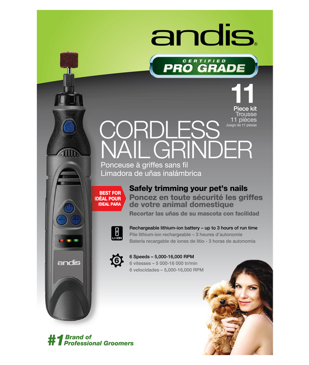 ANDIS Cordless Nail Grinder - Pro Grade 6 Speed