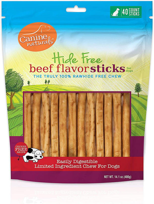 CANINE NATURALS Hide Free Beef 5" Stick Dog Chew Treat