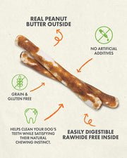 CANINE NATURALS Hide Free Peanut Butter 5" Stick Dog Chew Treat