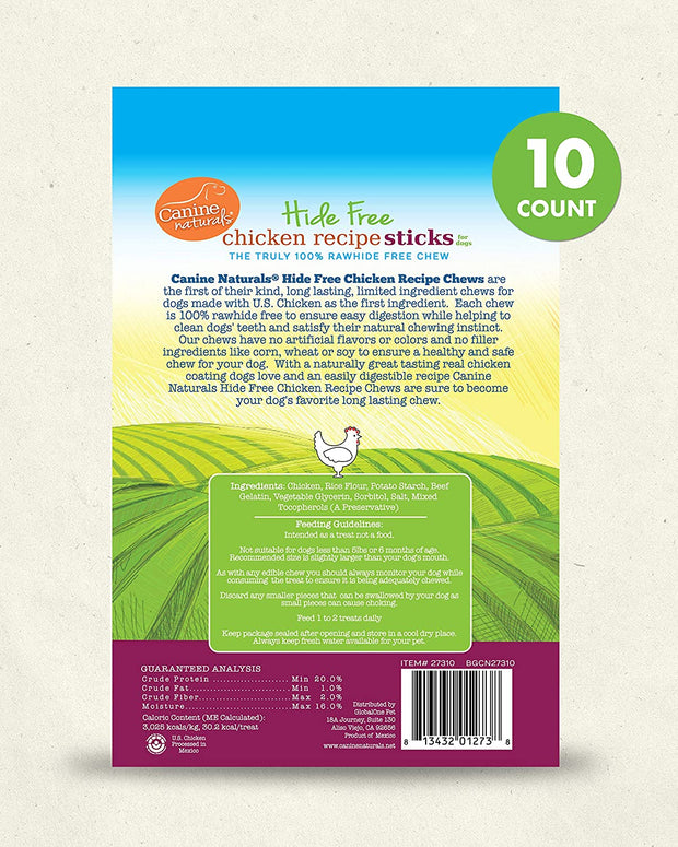CANINE NATURALS Hide Free Peanut Butter 5" Stick Dog Chew Treat