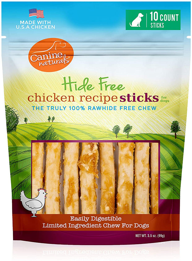 CANINE NATURALS Hide Free Chicken 5" Stick Dog Chew Treat
