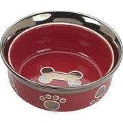 Ethical Pet Ritz Copper Rim Pet Dish - Red