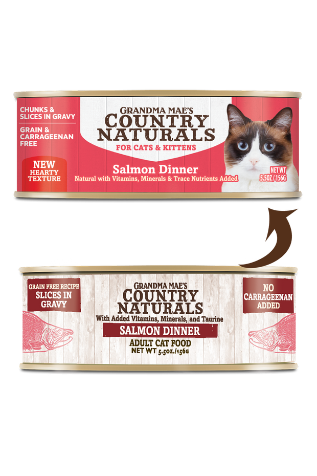 COUNTRY NATURALS Grain Free Salmon Slices in Gravy Canned Cat Food-  For Cats + Kittens