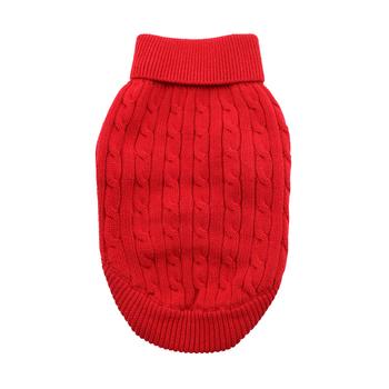 Doggie Designs Combed Cotton Cable Knit Dog Sweater - Fiery Red