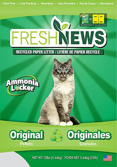 FRESH NEWS Unscented Non-Clumping Paper Litter - For Cats and Small Animals