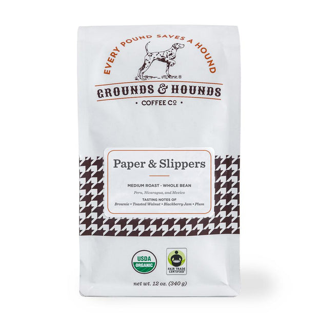 GROUNDS AND HOUNDS Paper & Slippers Blend -Medium Roast Coffee