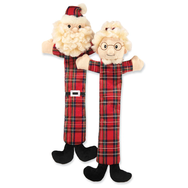 Hugglehounds Mrs.Claus Long & Lovelie with Tartan Holiday Dog Toy
