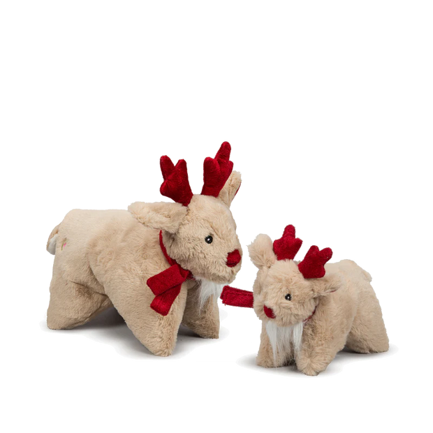 Hugglehounds Snuggles Reindeer Holiday Squooshie- Dog Toy