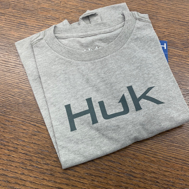 Huk Logo Youth Tee- Heather Moss YM