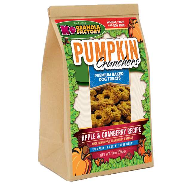 K9 GRANOLA PUMPKIN CRUNCHERS APPLE & CRANBERRY 14 OZ