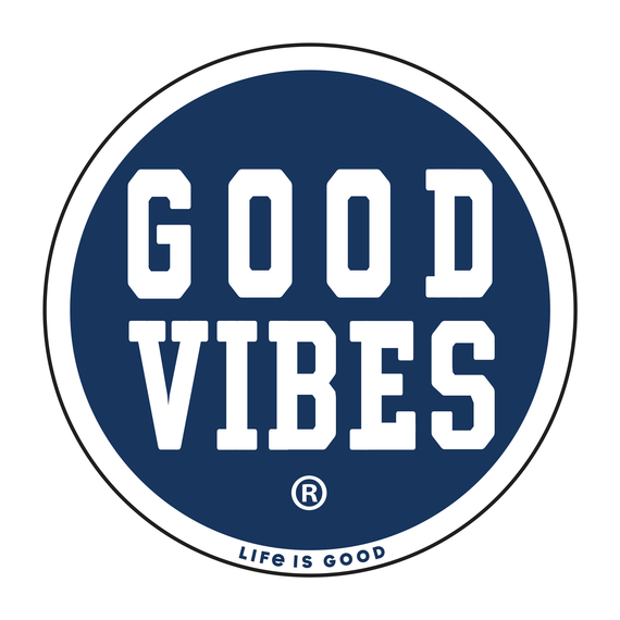 Life is Good Circle Good Vibes Coin Sticker