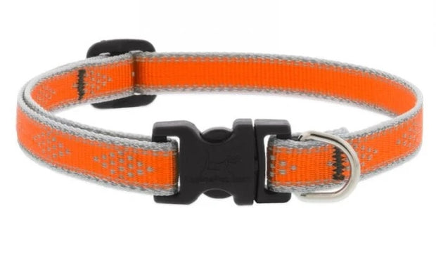LupinePet High Light Dog Collar and Dog Leash - Orange Diamond - MADE IN THE USA