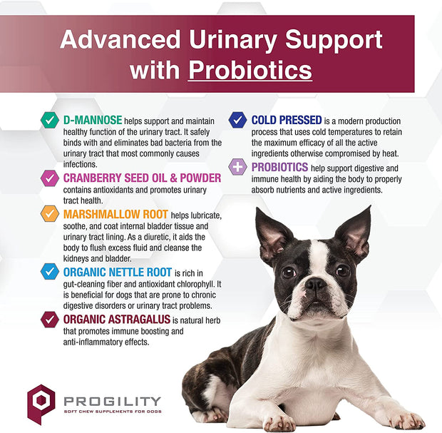 Progility Urinary Support Soft Chew Dog Supplement - Veterinarian Formulated
