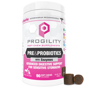 Progility Pre and Probiotics Soft Chew Dog Supplement - Veterinarian Formulated