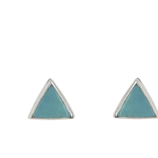 Pura Vida Gemstone Triangle Silver Stud Earrings