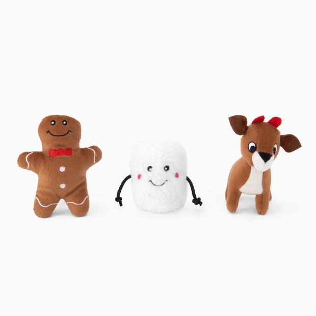 ZIPPY PAWS Holiday Miniz Santas Friends Dog Toy