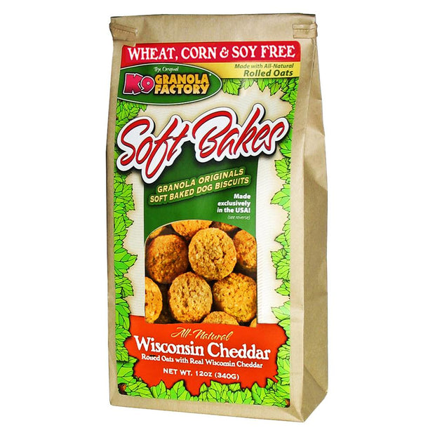 K9 GRANOLA Soft Bakes Wisconsin Cheddar Recipe Dog Treats - 12 oz
