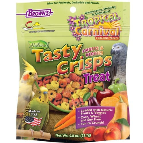TROPICAL CARNIVAL Tasty Crisps Bird Treats - For Parakeets, Cockatiels, & Parrots