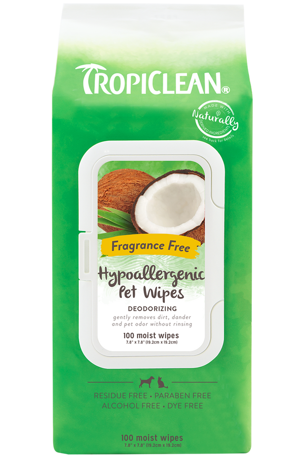 TROPICLEAN Hypoallergenic Wipes (Between Baths)