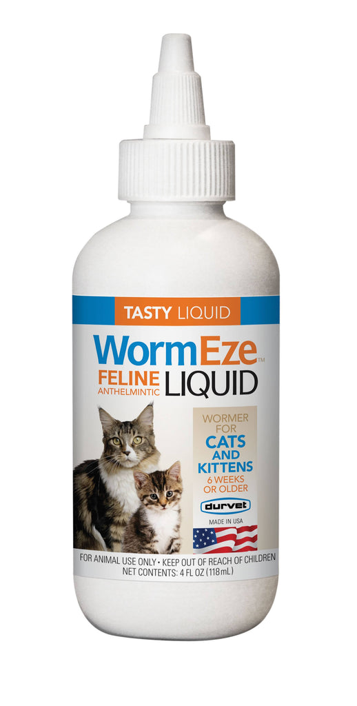 DURVET Wormeze Feline Tasty Liquid Dewormer for Cats Kittens