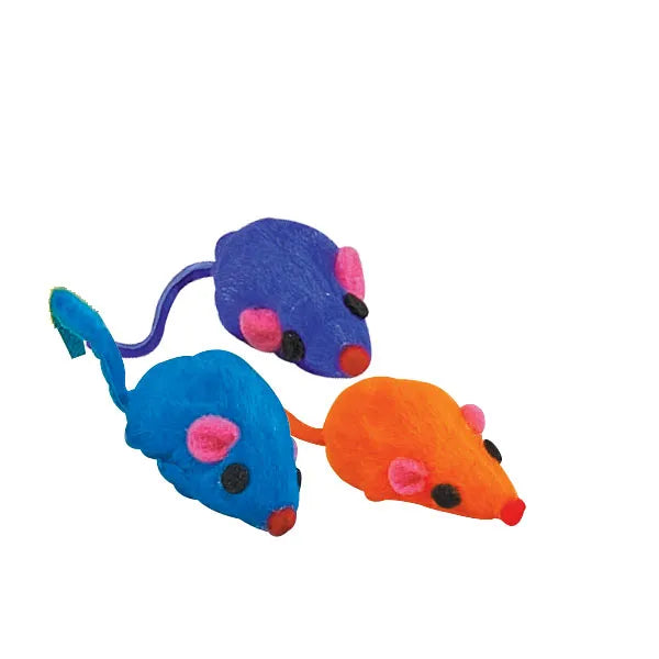 Zanies Rainbow Furry Mice Cat Toy